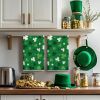 Green Clover Shamrock St. Patrick's Day Kitchen Towels Dish Towels, 18x26 Inch Farmhouse Holiday Spring Decoration Hand Towels Set of 2