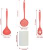 Kitchen Utensils Set, 8pcs - Nonstick Cooking Tools with Utensil Holder - Nylon Spoon, Ladle, Skimmer, Spaghetti Server
