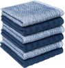 Premium Dish Cloths 13"x13" (6 Pack) | 100% Natural Ring Spun Cotton | 400 GSM | Highly Absorbent & Soft |Yarn Dyed & Solid Dyed Terry Dish Cloth Set