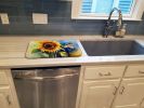 Sunflowers in Watercolor Dish Drying Mat Absorbent Dish Drying Mat Pad for Kitchen Counter Dish Drainer Mat for Countertop, 14 x 21", Multicolor