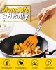 Pack of 4 Silicone Cooking Utensils Set, Non Stick Large Solid Spatulas, Heat Resistant Slotted Spoons, Ideal BPA Free Kitchen Turners for Frying