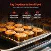 Baking Pans Set, 3-Piece, Nonstick Carbon Steel Cookware Sheets & Trays, Stackable Kitchen Oven Bakeware Cooking Sets with Silicone Handles